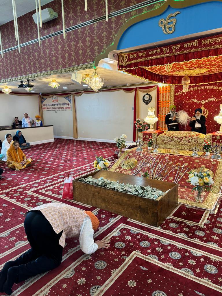 SandhuTaranjitS's tweet photo. Privileged to join the local Sangat, including from Afghanistan, at Guru Nanak Darbar of Long Island in celebrating Gurpurab- listened to Kirtan, spoke about Guru Nanak’s everlasting message of togetherness, unity, &amp; equality, partook langar, and sought blessings for all. https://t.co/i45M2TuSdf