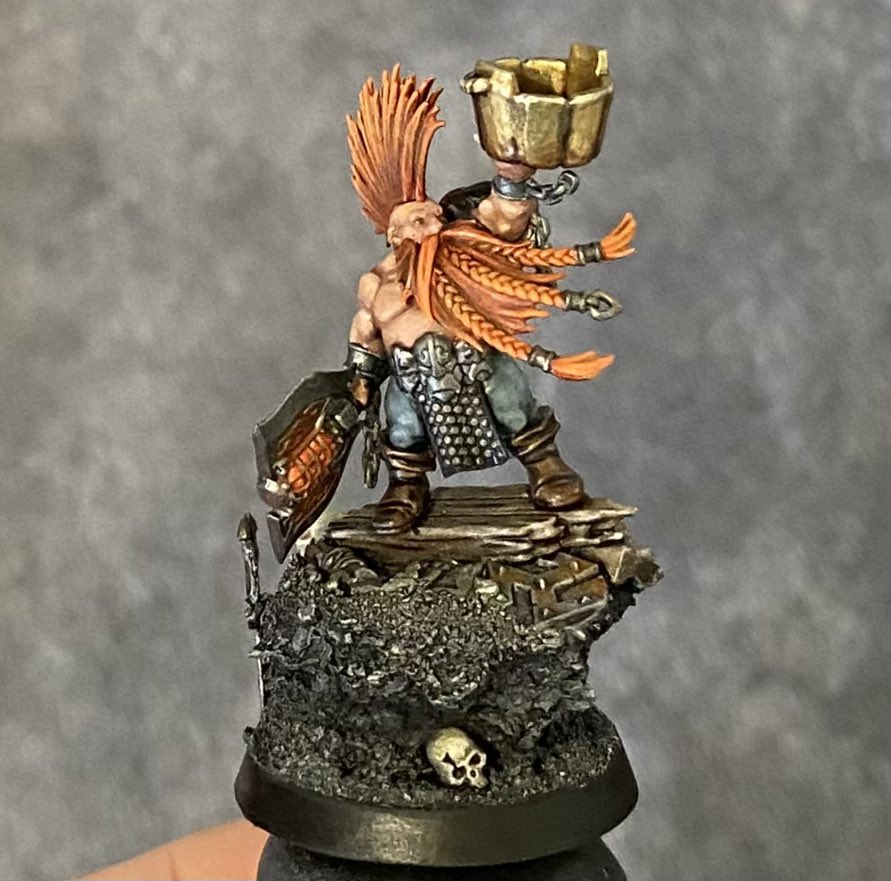 KrrNiGit's tweet photo. Painted this little guy a little while ago for our local shops masters style event: battle of the bucket #WarhammerCommunity #miniaturepainting #gotrek #bucket https://t.co/Zhoomsqszk