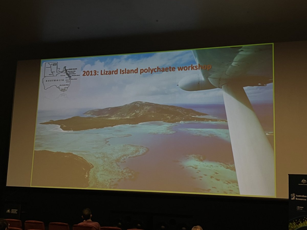 Here we go. Second conference in two weeks. I was in Auckland just three days ago for #IPFC11, and I’m now in Canberra for #Biosystematics! @ElenaKupriyano5 talking about the taxonomy of the very understudied and yet hyper diverse polychaete worms.