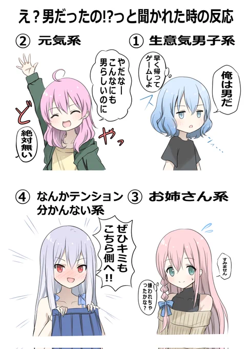 みんなの好きな男の娘のタイプどれですか? っていうイラスト掘り起こしたので再掲しよう