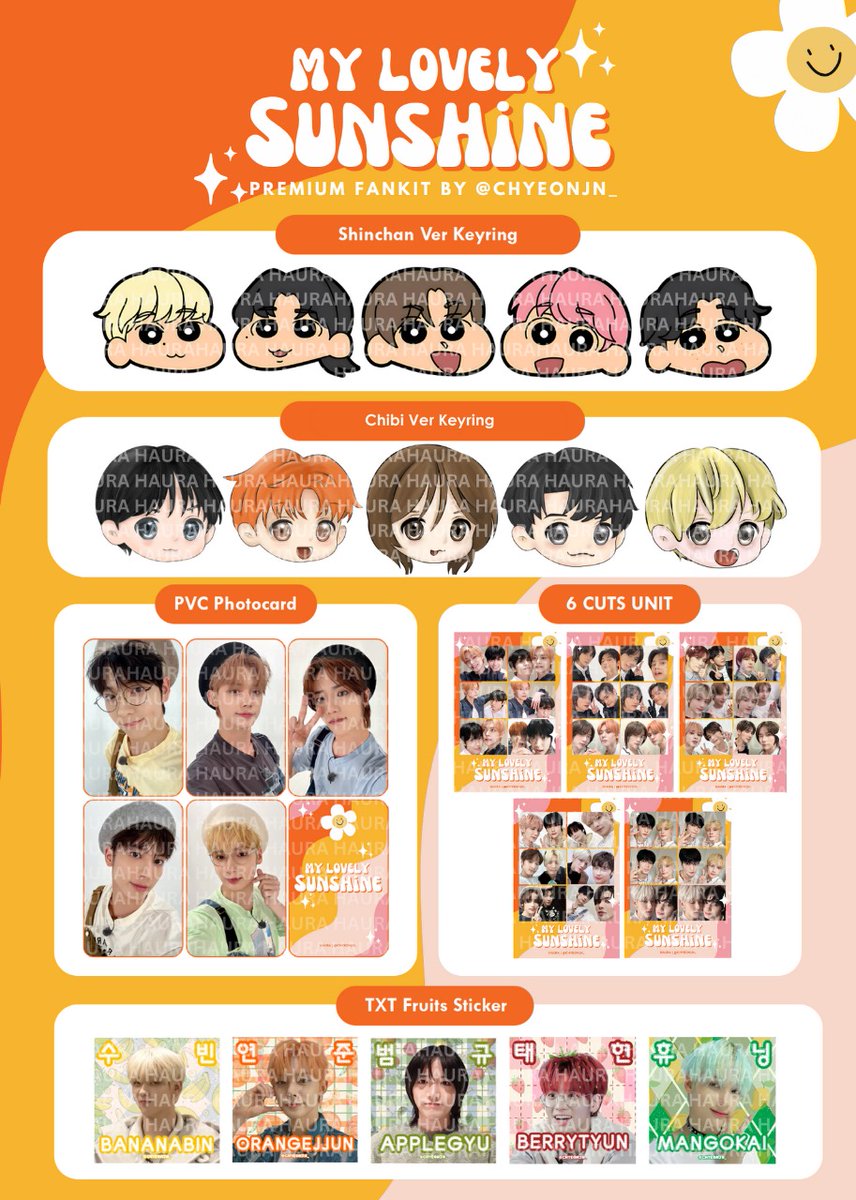 ChYeonjn_'s tweet photo. [Help RT]

🌻Open PO My Lovely Sunshine TXT Fankit by @ChYeonjn_🌻

🗓Close PO 5 Desember 2023
📦Start Shipping 9 Desember 2023

Please Check Pict &amp; Rep For more Details^^
T. FankitTXT , Fanmade TXT, Keychain TXT, Yeonjun Soobin Beomgyu Taehyun Hueningkai https://t.co/nszWU9etx6