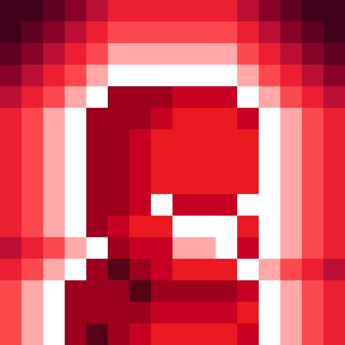 Simply256's tweet photo. Morning! Heโs 1/1. Red Rage . 16 pixels ๐ฅโค๏ธ
#KeepItSimple #16px #rage #oneofone #unique #pixelart #pixels #openseaart #NFTCollection #NFTCommunity #ethproject #eth #nfts #NFT https://t.co/MiYTAypceJ