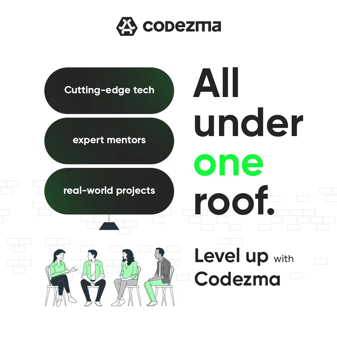 level up with codezma, cutting edge tech, expert mentors, rael-world  projects