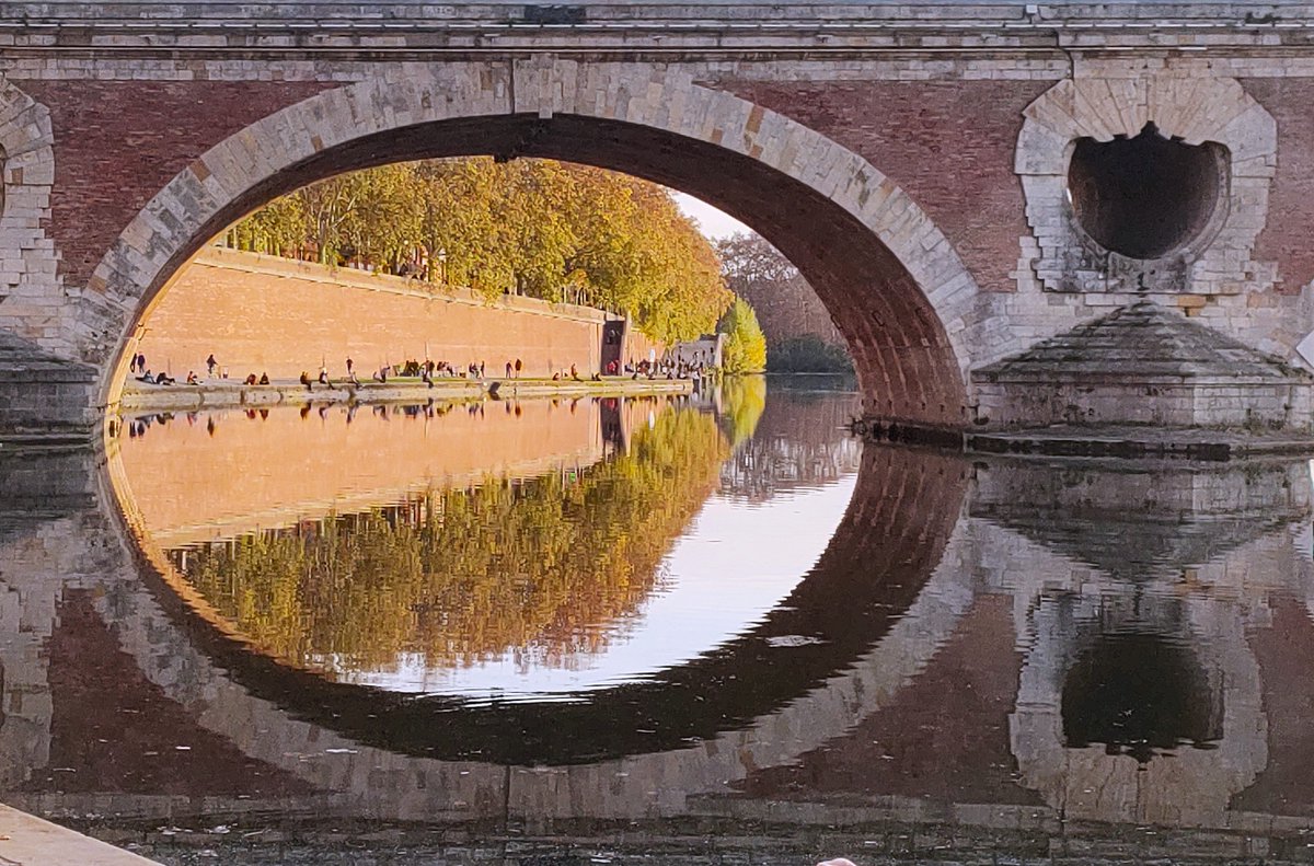 Pour commencer la semaine, photo de la Garonne à son passage à #Toulouse avec ce magnifique pont. Un pont réconcilie toujours, même son nom le dit: Le pont est ce qui permet la P là où l'O a introduit la N entre la Terre.