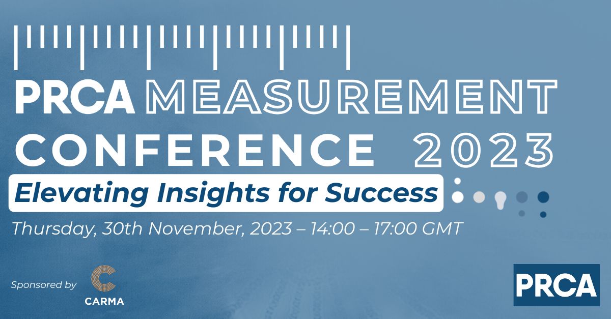 CARMA (@carma) on Twitter photo The PRCA Measurement conference 2023 will be taking place this week! Our Co-Managing Partner <a href="/richardbagnall/">Richard Bagnall, FCIPR, FPRCA, FAMEC</a> and Insights Consultant <a href="/orlagraham18/">Orla Graham</a> will also contribute their expertise as panelists. Don't miss out on this one!
Register here: shorturl.at/ajszQ
#AMECMM #PR The PRCA Measurement conference 2023 will be taking place this week! Our Co-Managing Partner <a href="/richardbagnall/">Richard Bagnall, FCIPR, FPRCA, FAMEC</a> and Insights Consultant <a href="/orlagraham18/">Orla Graham</a> will also contribute their expertise as panelists. Don't miss out on this one!
Register here: shorturl.at/ajszQ
#AMECMM #PR