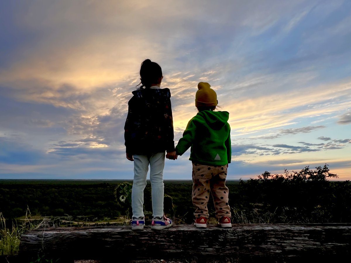 South Texas has it's moments. Overlooking the Rio Grande with the girls. #holalaredo