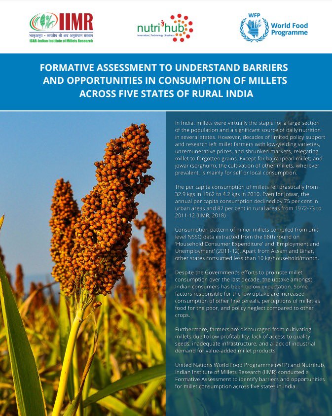 Delighted to launch an assessment of barriers and opportunities in the consumption of millet in rural populations across 5 states of India at #INCC2023
<a href="/UNWFP_India/">World Food Programme in India</a> <a href="/nutrihubtbi/">NUTRIHUB</a> <a href="/MilletsNews/">Indian Institute of Millets Research (ICAR-IIMR)</a>
<a href="/AgriGoI/">Agriculture INDIA</a> <a href="/DR_DAYAKARRAO/">Dr Dayakar Rao CEO, Nutrihub, ICAR-IIMR</a> <a href="/hughes_jackie/">Jacqueline Hughes</a> <a href="/FAOIndia/">FAO India</a> <a href="/icarindia/">Indian Council of Agricultural Research.</a> <a href="/FollowCII/">Confederation of Indian Industry</a> <a href="/IYM2023/">International Year Of Millets 2023</a> <a href="/WFP/">World Food Programme</a>