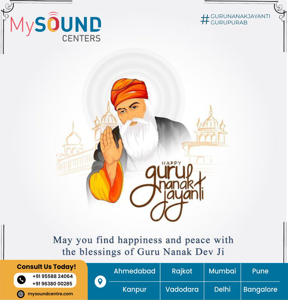 mysoundcenters's tweet photo. On this Guruparb, may the divine teachings of Guru Nanak guide us towards the path of righteousness, compassion, and selfless service.
Wishing you a blessed Guru Nanak Jayanti!

#mysoundcenters #salesalesale #GuruNanakJayanti #gurunanakjayanti2023🙏 #PrakashParv #gurupurab🙏 https://t.co/hlEN9FTuHZ