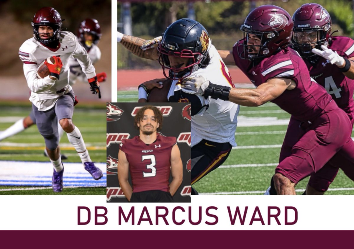 From Texas to the Peninsula, next up, Congratulations <a href="/Mward23_/">MARCUS WARD</a>‼️ 4INTs &amp; 50 tackles earns him 1st Team All Conference #WhyMPC #Swarm 🐺