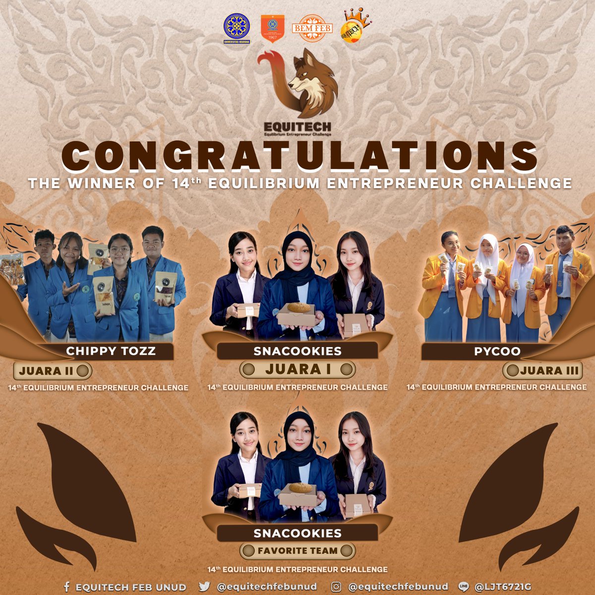 equitechfebunud's tweet photo. [CONGRATULATIONS!]

Halo, Wirausaha Muda Indonesia!🙋🏻‍♀

https://t.co/obUJMUVUDt https://t.co/UGrLsUm5OD