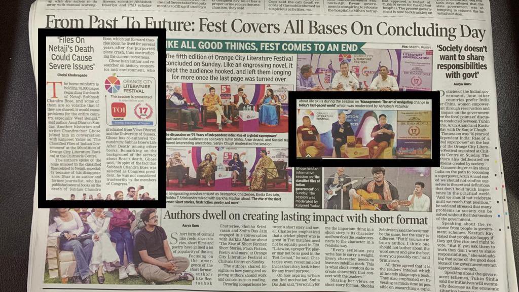 Kulpreetyadav's tweet photo. Our session regarding Netaji’s unclassified files got covered in press today! I was speaking to @anujdhar & @chandrachurg yesterday during @OCLFNagpur!
#netajifiles #Nagpur https://t.co/ZLWaHQJIjP