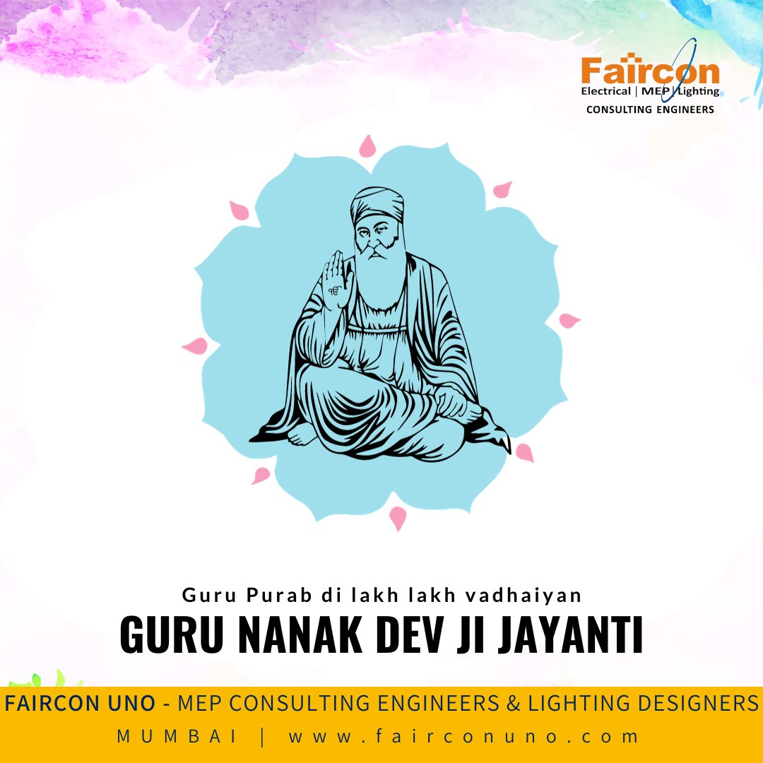 FairconUno's tweet photo. Happy Guru Nanak Dev ji Jayanti!

#Faircon #FairconMEP #FairconUno #MEPEngineering #ElectricalEngineering #lighting #lightingdesign #lights #ledlights #seasonsgreetings https://t.co/3h4MIf3Rol