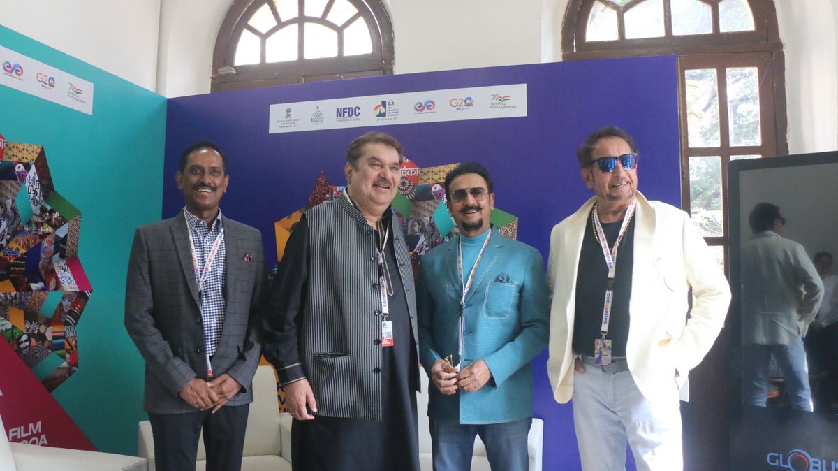 esg_goa's tweet photo. Step aside heroes, the OG Bollywood villains have arrived! Gulshan Grover, Raza Murad, Ranjeet, and Kiran Kumar grace the red carpet at IFFI 54, adding their iconic masala to the cinematic celebration 🎬🌟
#IFFI #IFFI54 #IFFIGOA #ESGGOA #Bollywood #OGVillains https://t.co/oPHjXaiZzi