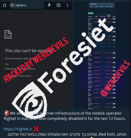 ForesietTFeed's tweet photo. #Rightel #Iran #cybersecurity #hacking #cybercrime #threatintelligence #databreach #threatintel #informationsecurity #infosec #antivirus https://t.co/mWQoCZULzF