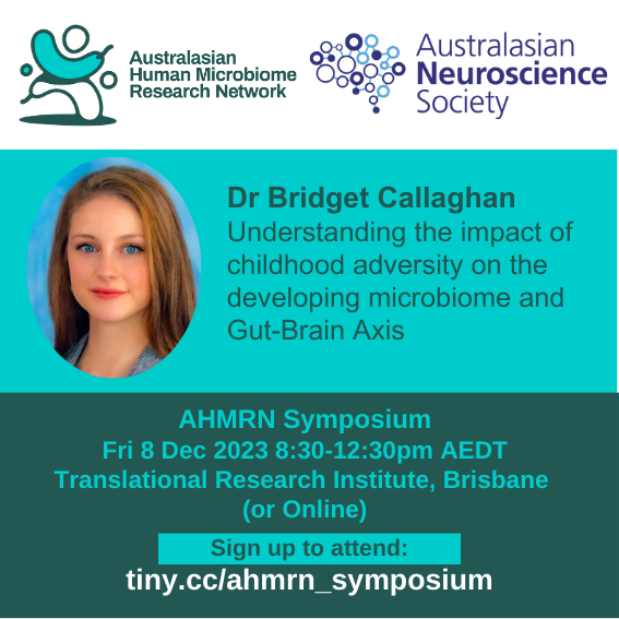 Australasian Human Microbiome Research Network (@microbiome_net) on Twitter photo We have some stellar presentations lined up for our annual symposium this Friday, including a plenary from the incredible <a href="/Dr_BCallaghan/">Dr. Bridget Callaghan</a>.
Register for FREE online or in person: tiny.cc/ahmrn_symposium We have some stellar presentations lined up for our annual symposium this Friday, including a plenary from the incredible <a href="/Dr_BCallaghan/">Dr. Bridget Callaghan</a>.
Register for FREE online or in person: tiny.cc/ahmrn_symposium