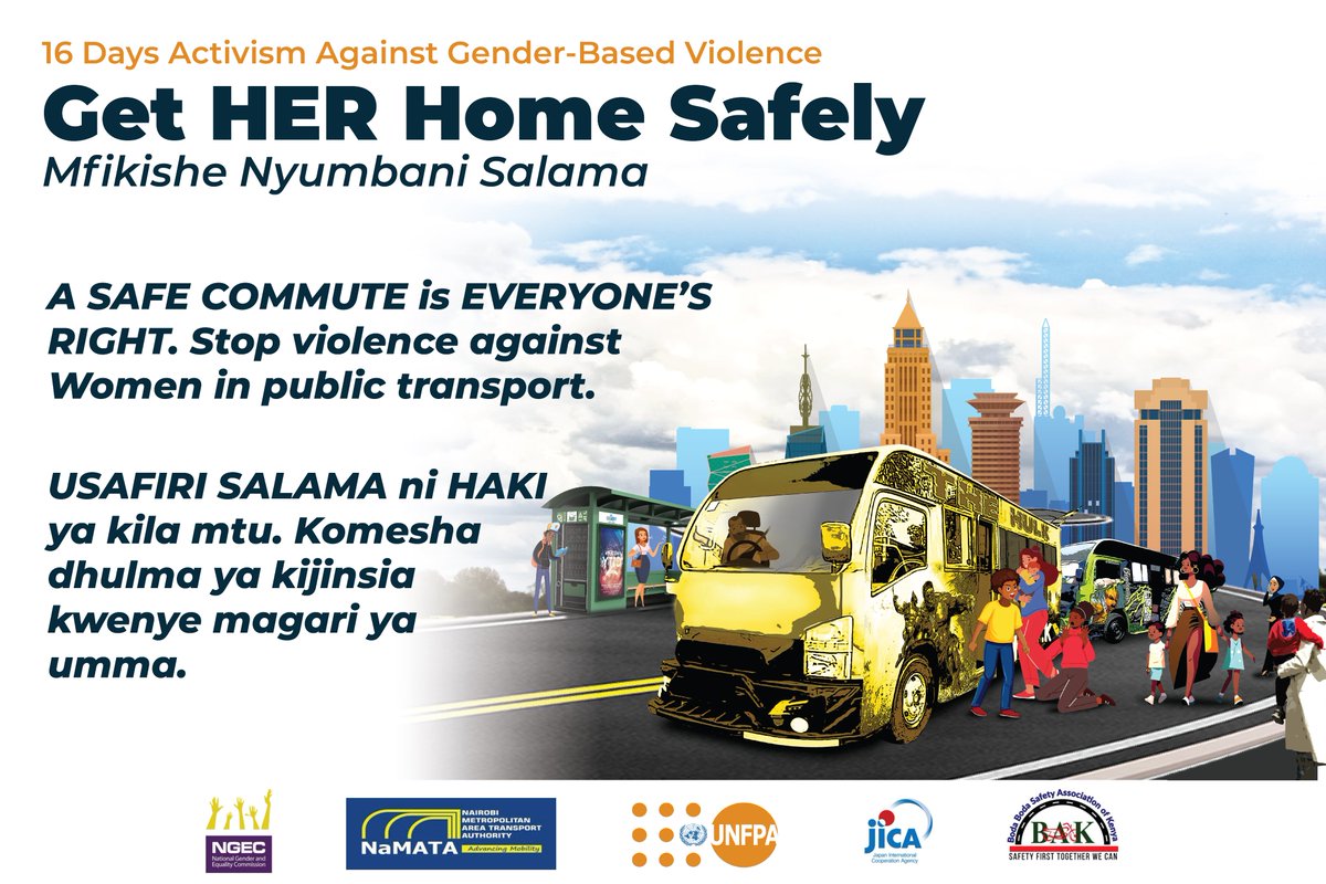 Today we join @NGECKenya @BodaAssnofKenya @Ke_NaMATA @JICAKenya in the launch of #16Days campaign to end gender-based violence in public transport. A safe commute is everyone's right! #EndViolence