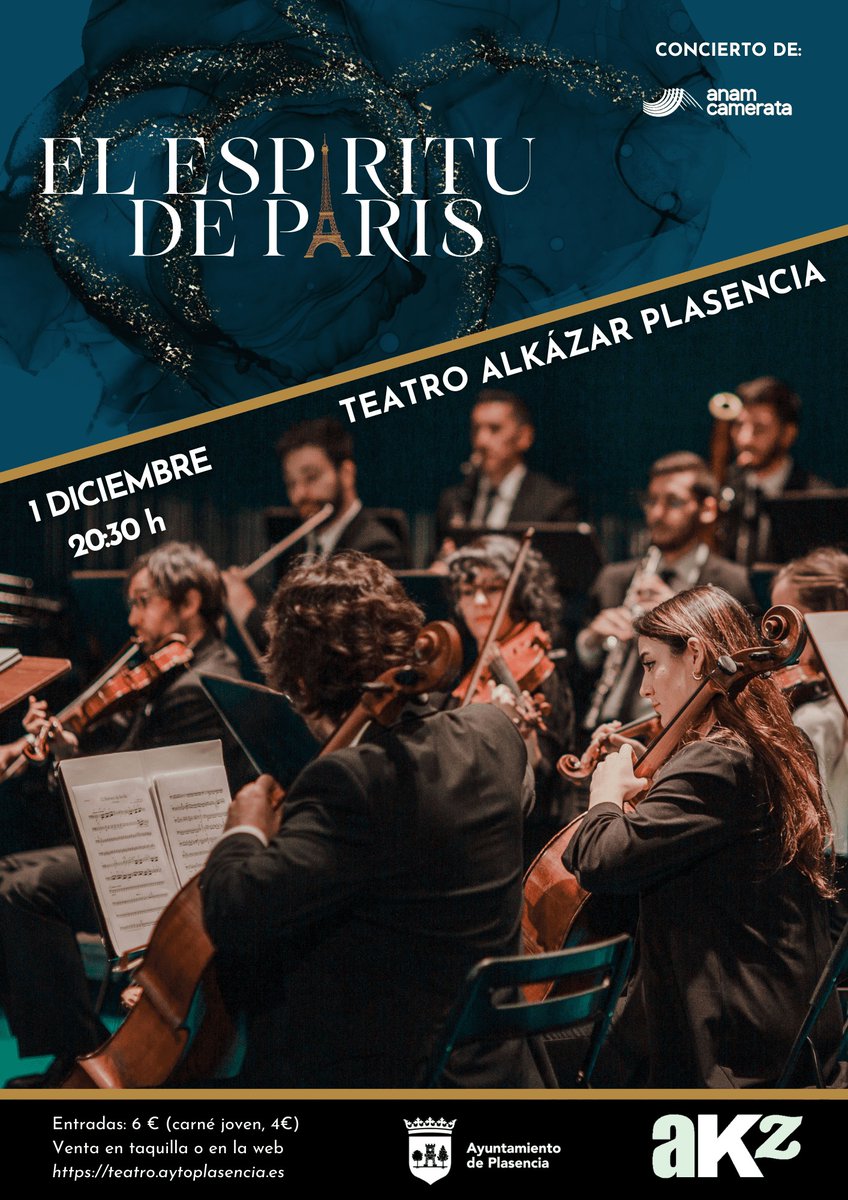 Esta semana acogemos la Gala Benéfica del 25 Aniversario del Centro Educativo de Plasencia y el concierto "El espíritu de París", de Anam Camerata. Os esperamos.