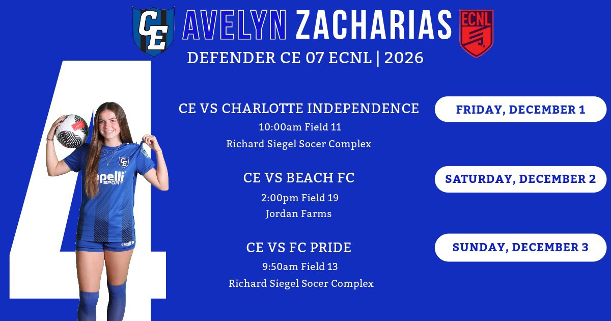 Ava Zacharias (@avazacsoccer) on Twitter photo So excited for Tennessee this weekend! Ready for another great <a href="/ECNLgirls/">ECNL Girls</a> showcase!
<a href="/TopDrawerSoccer/">TopDrawerSoccer</a> <a href="/LethalSoccer/">Coach Duque</a> <a href="/ImCollegeSoccer/">College Soccer Truth ™</a> <a href="/ImYouthSoccer/">ECNL/GA/Recruiting/College Soccer</a> @CE07GECNL So excited for Tennessee this weekend! Ready for another great <a href="/ECNLgirls/">ECNL Girls</a> showcase!
<a href="/TopDrawerSoccer/">TopDrawerSoccer</a> <a href="/LethalSoccer/">Coach Duque</a> <a href="/ImCollegeSoccer/">College Soccer Truth ™</a> <a href="/ImYouthSoccer/">ECNL/GA/Recruiting/College Soccer</a> @CE07GECNL