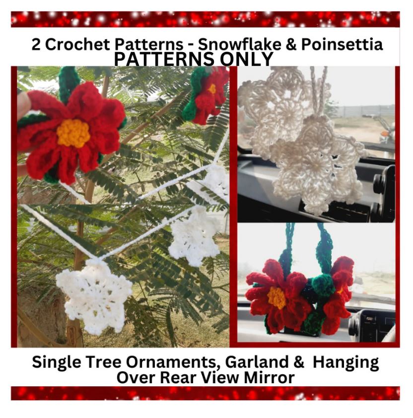 DesignGrandma's tweet photo. Excited to share the latest addition to my #etsy shop: Snowflake Garland Crochet Pattern-Poinsettia Flower Crochet Pattern-Crochet Pattern for Christmas Snowflake-Poinsettia Crochet Pattern https://t.co/hh32C2rzOL #christmas #crochet #patternsfor #crochetedsnowflakes https://t.co/BGQUmfXdir