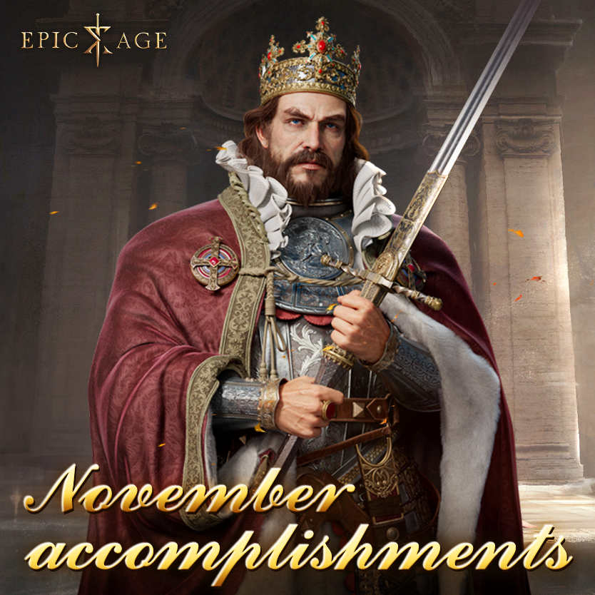 EpicAgeOfficial's tweet photo. As November's epic chapter concludes, what are some of your notable achievements in this month? 🏵️

#EpicAge #strategy #wargame https://t.co/RRXwr6oWsN
