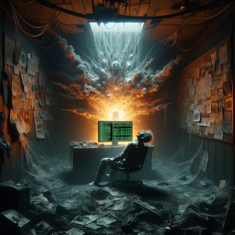 venturetwins's tweet photo. And finally, to end with my own creation: 

An AI doomer getting progressively doom-ier https://t.co/98ExF8h8VS