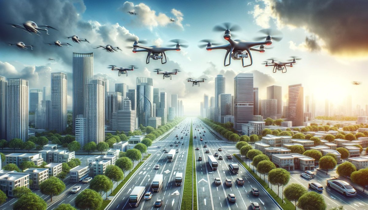 Driving forward with aerial precision in automotive logistics. #RevolutionaryLogistics #SkyAndRoad