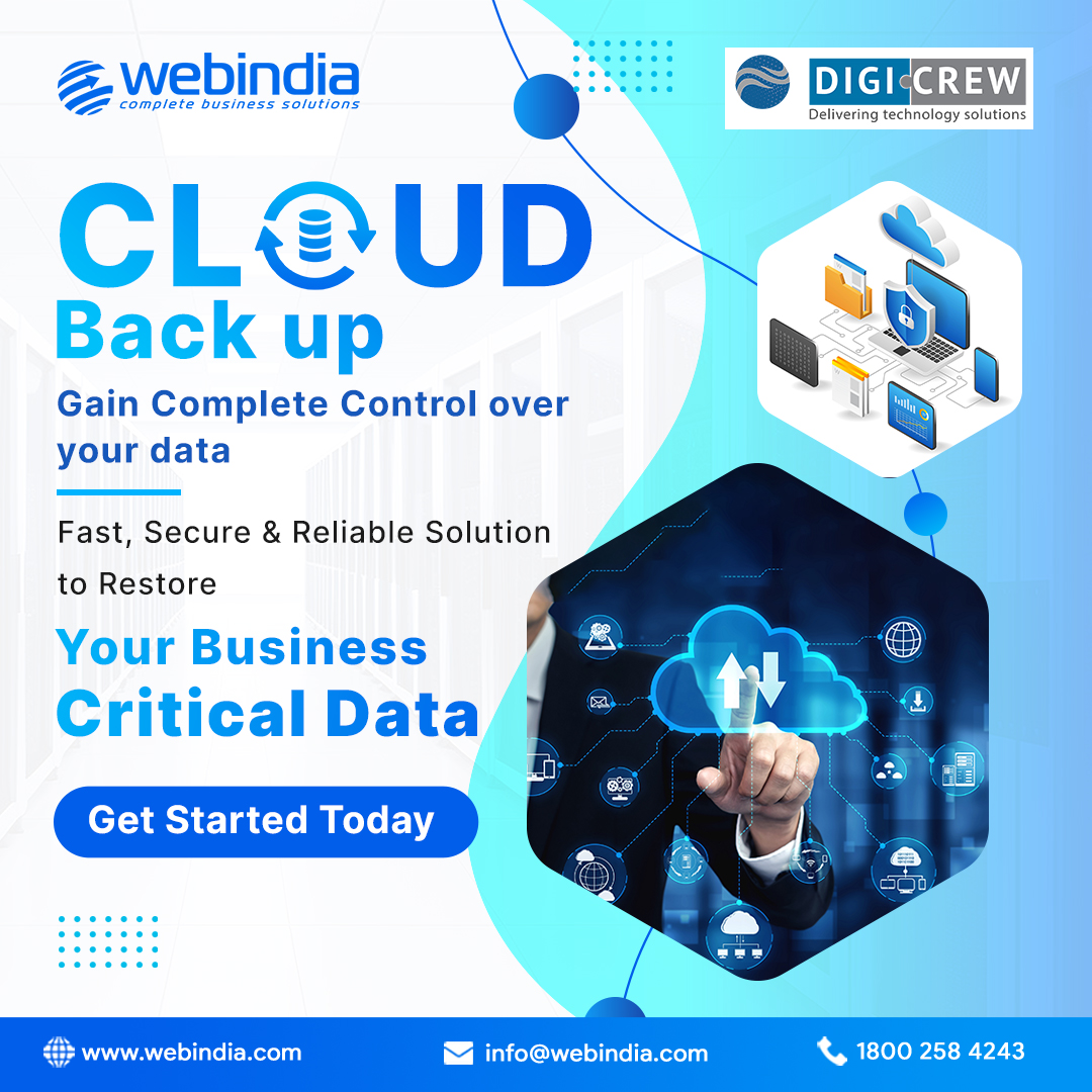 webindiaservice's tweet image. Fast, Secure and Reliable solution to backup and restore your Business data.
#cloudbackup #cloudbackupsolutions #cloudbackupservices #BusinessData #CloudHosting #cloudhostingservice #webindia #digicrew