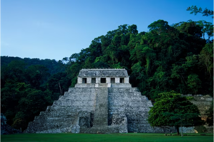 In Chiapas, Mexico, the ancient Maya site of Palenque holds stepped pyramids, ceremonial plazas, and a grand palace.