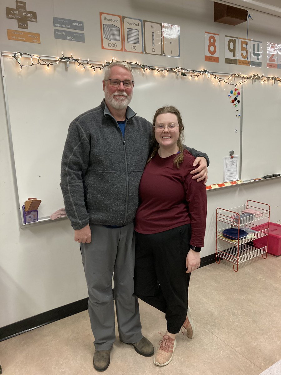 JoMSayle's tweet photo. @miss_sayle @SD57PG Your dad and I were delighted to assist. This is his third generation of supporting teachers - his mom, your mom (me) and now you. 
You are right!! Your colleagues, their families and friends of colleagues really stepped up. Kindness is magic!! https://t.co/FGln1Q3tJk