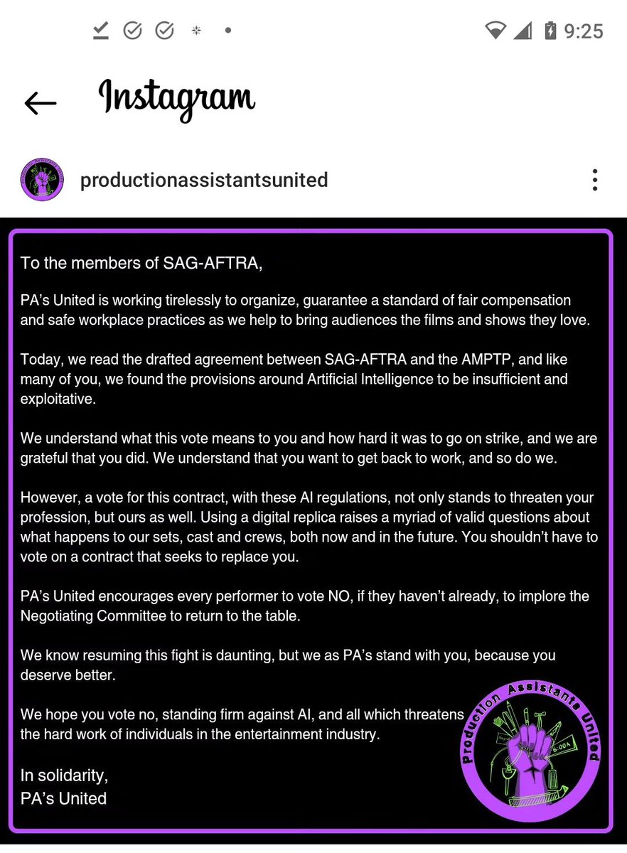 bgcoalition2020's tweet image. Ya know how the bullies've been using the ol' "EVERYBODY'LL HATE YOU" threat to try &amp;amp; intimidate #SAGAFTRA BG #Actors into ratifying this💩TA? Well seems the bullies never asked #PAsUnited. Cuz they want us to tell #AMPTP &amp;amp; #SAGAFTRA to stick their #AI where the sun don't shine!