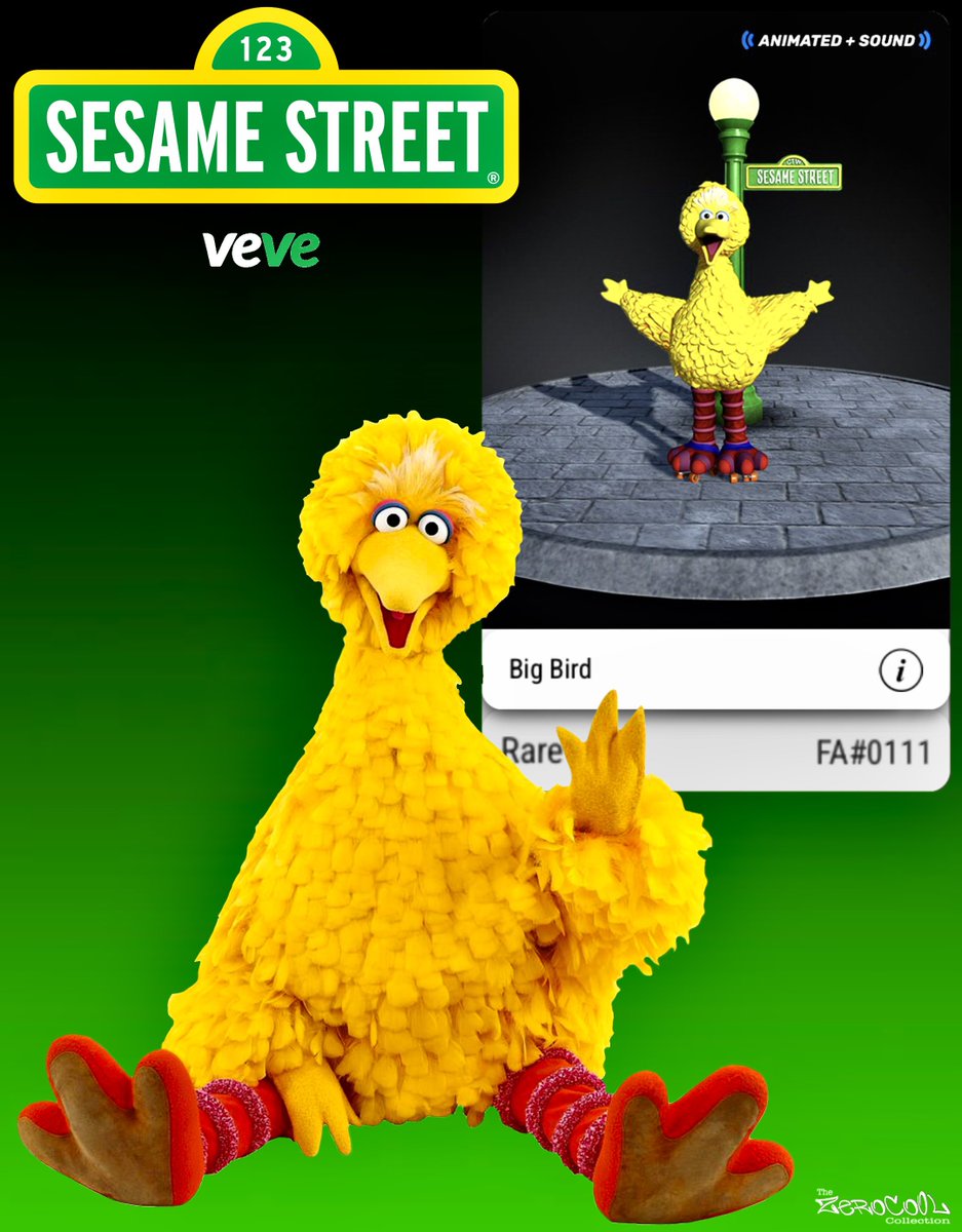 ZeroCo0L (@_zeroco0l) on Twitter photo Never been to Sesame Street but I flip a Big Bird
<a href="/veve_official/">VeVe | Digital Collectibles</a> <a href="/DavidYuNZ/">David Yu ⭕️</a>
<a href="/sesamestreet/">Sesame Street</a> <a href="/BigBird/">Big Bird</a>
#vevefam #veve
#DigitalCollectibles
#NFT #NFTs
#Collector
#SesameStreet
#BigBird Never been to Sesame Street but I flip a Big Bird
<a href="/veve_official/">VeVe | Digital Collectibles</a> <a href="/DavidYuNZ/">David Yu ⭕️</a>
<a href="/sesamestreet/">Sesame Street</a> <a href="/BigBird/">Big Bird</a>
#vevefam #veve
#DigitalCollectibles
#NFT #NFTs
#Collector
#SesameStreet
#BigBird