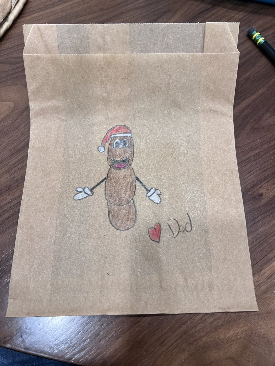 NotCryptoLgnd's tweet photo. Hidy Ho! #lunchbagdrawing It’s Christmas season!!! https://t.co/XtiqST8BWJ