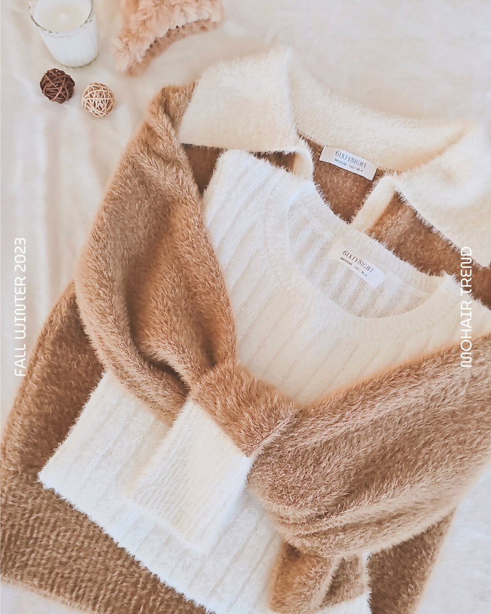 6IXTY8IGHT68's tweet photo. Warm reminder 🧸 refresh your Autumn wardrobe #MohairStyles
Styles exclusively available in-store:
Short sleeves rib top 🤍ST10538
Polo sweater 🤎ST10539
Discover more trending styles in-store #68Fashion https://t.co/3PxoFKydij