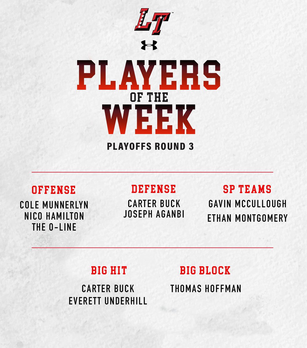 Regional playoff game Players of the Week!🔴⚫️🏈⚔️💪🏽