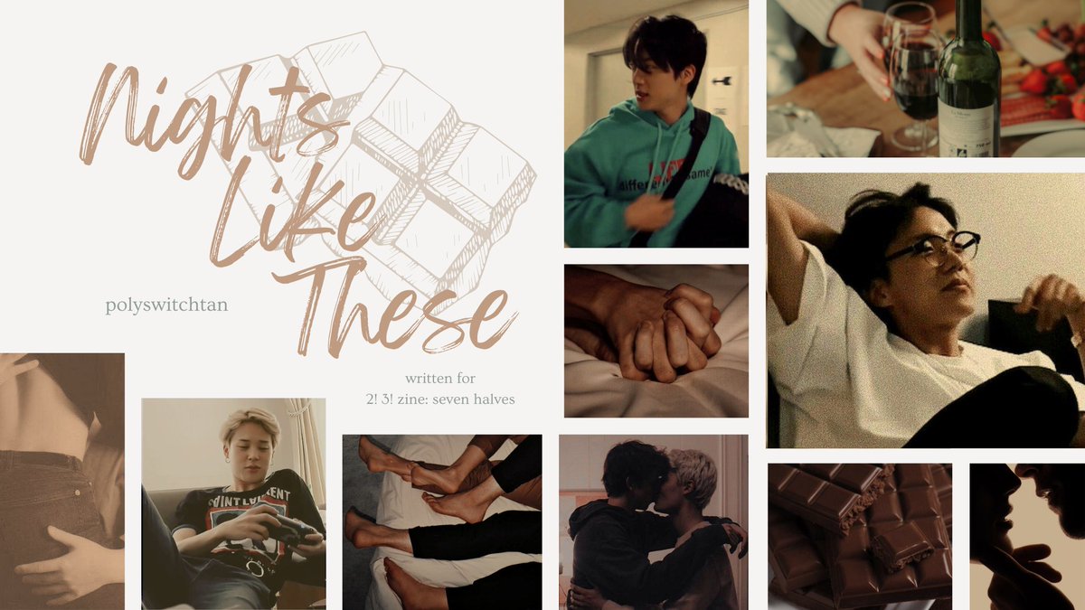 Nights Like These

🍷 2seokmin | 3.2k | 🅴
🍷 established domestic fluff and softness
🍷 non-verbal subspace
🍷 hand feeding and spoiling hobi 💕
🍷 a service top, switch, and soft dom walk into a stay-at-home date