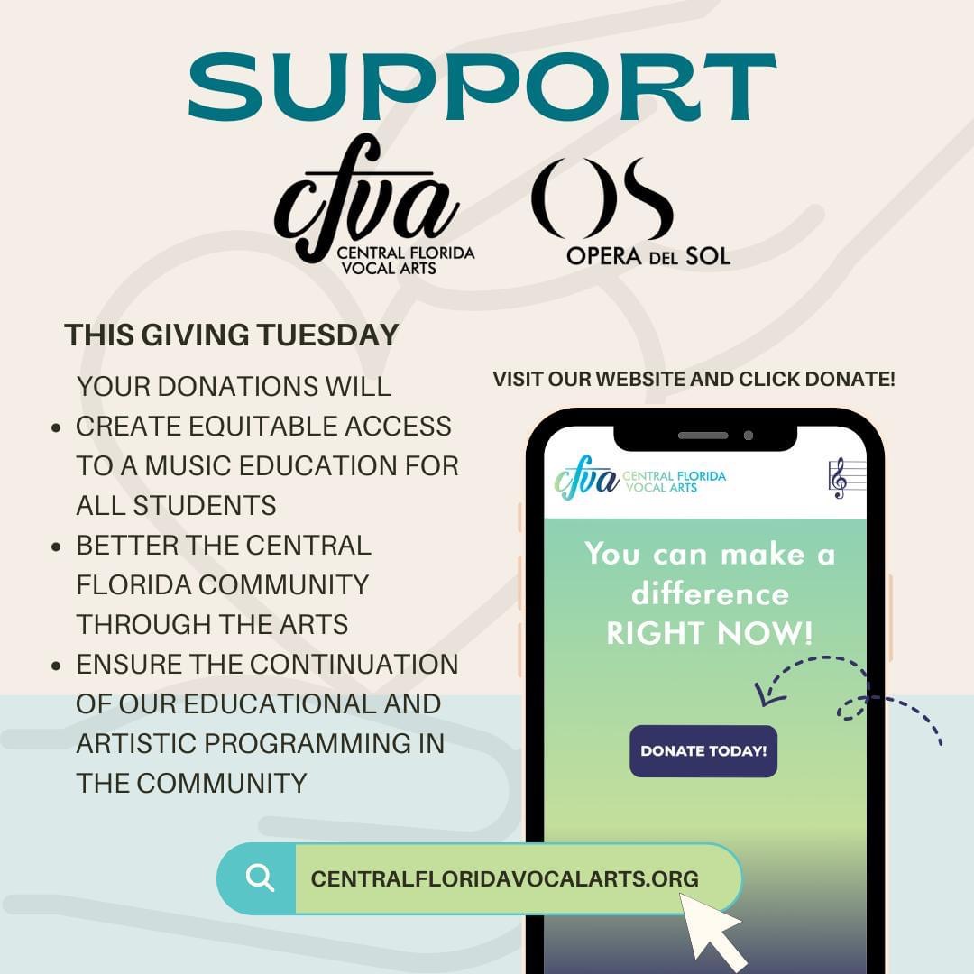 OperadelSol's tweet photo. ✨With Giving Tuesday just 2 days away, we want to share all the reasons we think CFVA and Opera del Sol are an amazing option for your Giving Tuesday donations.

https://t.co/stgHnMfh2D

#GivingTuesday #Support #Donate https://t.co/P7BvsDEaYf