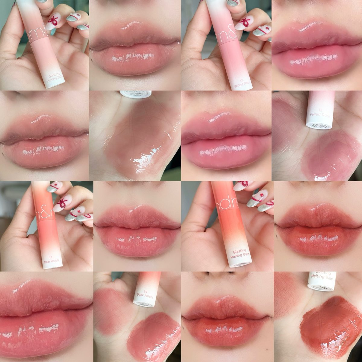 rom&amp;nd 🍦 Glasting Melting Balm วิปากแห้งชอบทาตัวนี้ ยิ่งสีใหม่ที่ออกมาเพิ่มคือสวยมากก โทนครบ mlbb , Cool tone
warm tone✨💋 หยิบทาง่ายเติมง่าย ชุ่มชื้น สี11,12,14,15