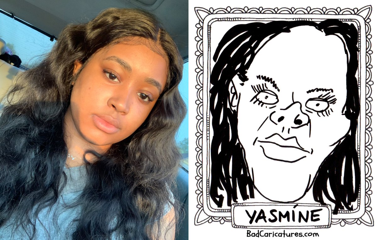 BadCaricatures's tweet photo. I'm sorry, @bebepoderosa. I'm not very good at drawing noses. So this doesn't really look like you. Please don't be mad at me. I tried my best. No refunds. https://t.co/Khf6xoQLDg