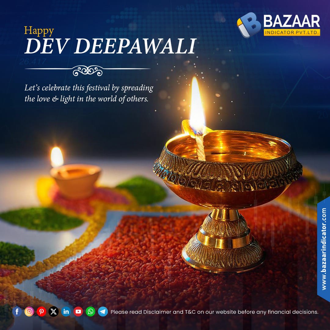 biindicator's tweet photo. On this auspicious occasion of Dev Diwali, may the glow of countless lamps fill our life with happiness, success and good fortune. Happy Dev Diwali!
#DevDiwali2023 #FestivalofLights #Festivals #Celebrations #Blessings #Happiness #Success #Enjoy #JoyfulTime #BazaarIndicator #Surat https://t.co/Xho6DlctcR