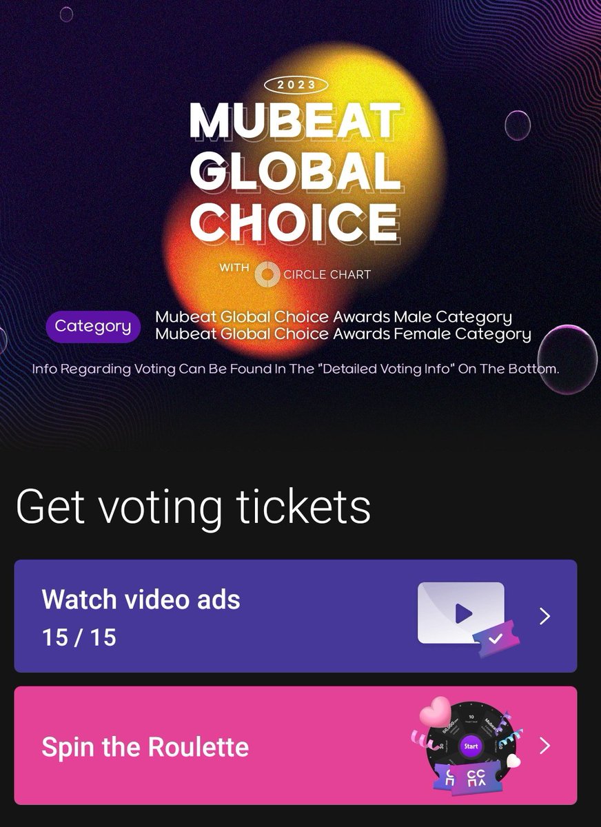 EXO-Ls, collection of ticket for Mubeat Global Choice has started. Please collect on Mubeat. 5 accounts per device 15 tickets per account 🔗mubeat.page.link/8dV1d #EXO #엑소 @weareoneEXO