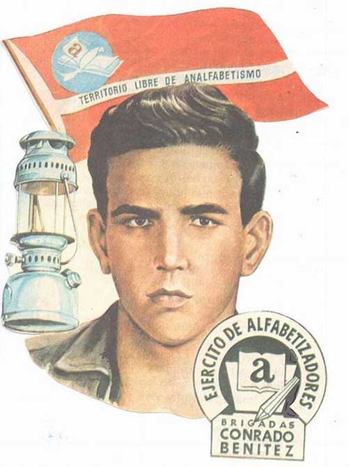 Manuel Ascunce Domenech, profesor cubano que participó en la Campaña Nacional de Alfabetización. Cuba se estremeció y enlutó cuando asesinaron al  joven de solo 16 años. Es uno de los símbolos más puros de la juventud cubana y ejemplo para quienes dedican su vida al magisterio