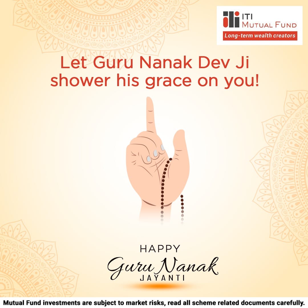 itimutualfund's tweet photo. May the blessings of Guru Nanak Dev Ji fulfill all your financial dreams. ITI Mutual Fund wishes you a very Happy Guru Nanak Jayanti. 

#ITIMutualFund #GuruNanakJayanti #GuruPurab #MutualFund #MutualFundsSahiHai #Investment #SIP https://t.co/zDirxLogGC