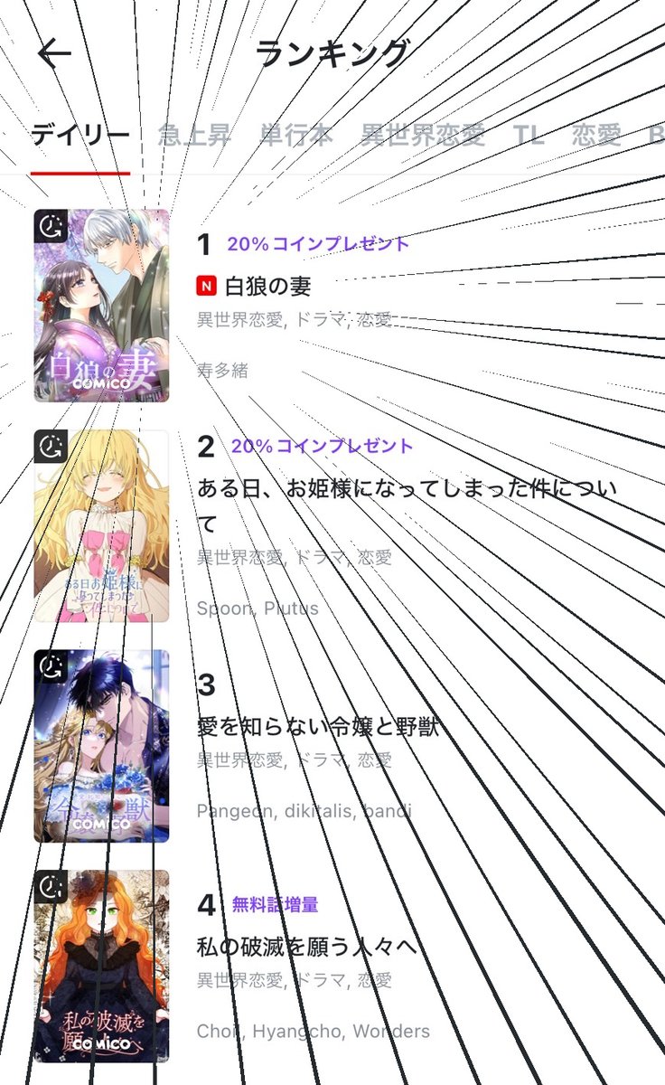 大好評🎊／ #comico #新連載 『#白狼の妻』デイリーランキングでただいま1位😆❣️ 今なら2話無料&1話購入毎にコインプレゼントも🎁  https://t.co/OezzQ88Uic 獣人×人間の異種ロマンス✨ 長年虐げられてきた紗枝の二度目の結婚。ぜひご覧ください🌸 #寿多緒  #溺愛 #和風 ...