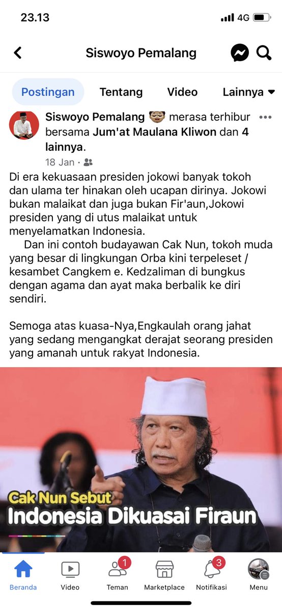 Nyoo_Lay_Wa's tweet photo. @FahmiAgustian Saiki wis kualat 😅 wonge ilang https://t.co/tBZzFlSwni