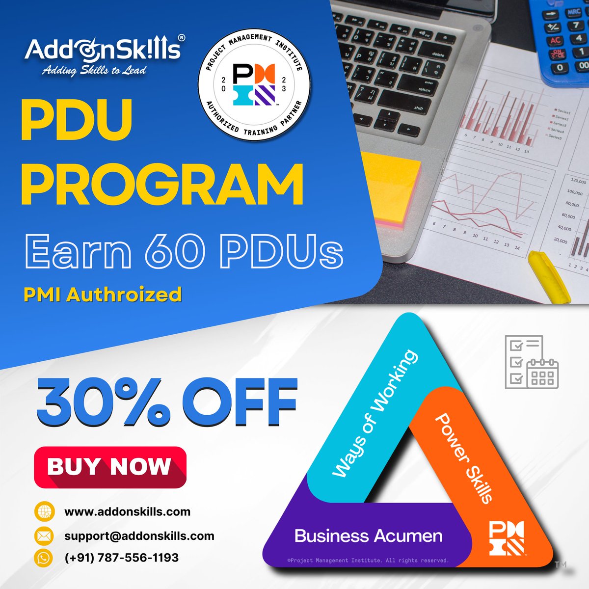 Don't let your certification lapse - invest in your professional development today!

📆 Next Steps:

Visit our website to explore the program details and course offerings.

addonskills.com/course/pdu-cou…

#PMI #PDU #ProjectManagement #pmp #pgmp #CertificationRenewal #PMTraining #PMIATP