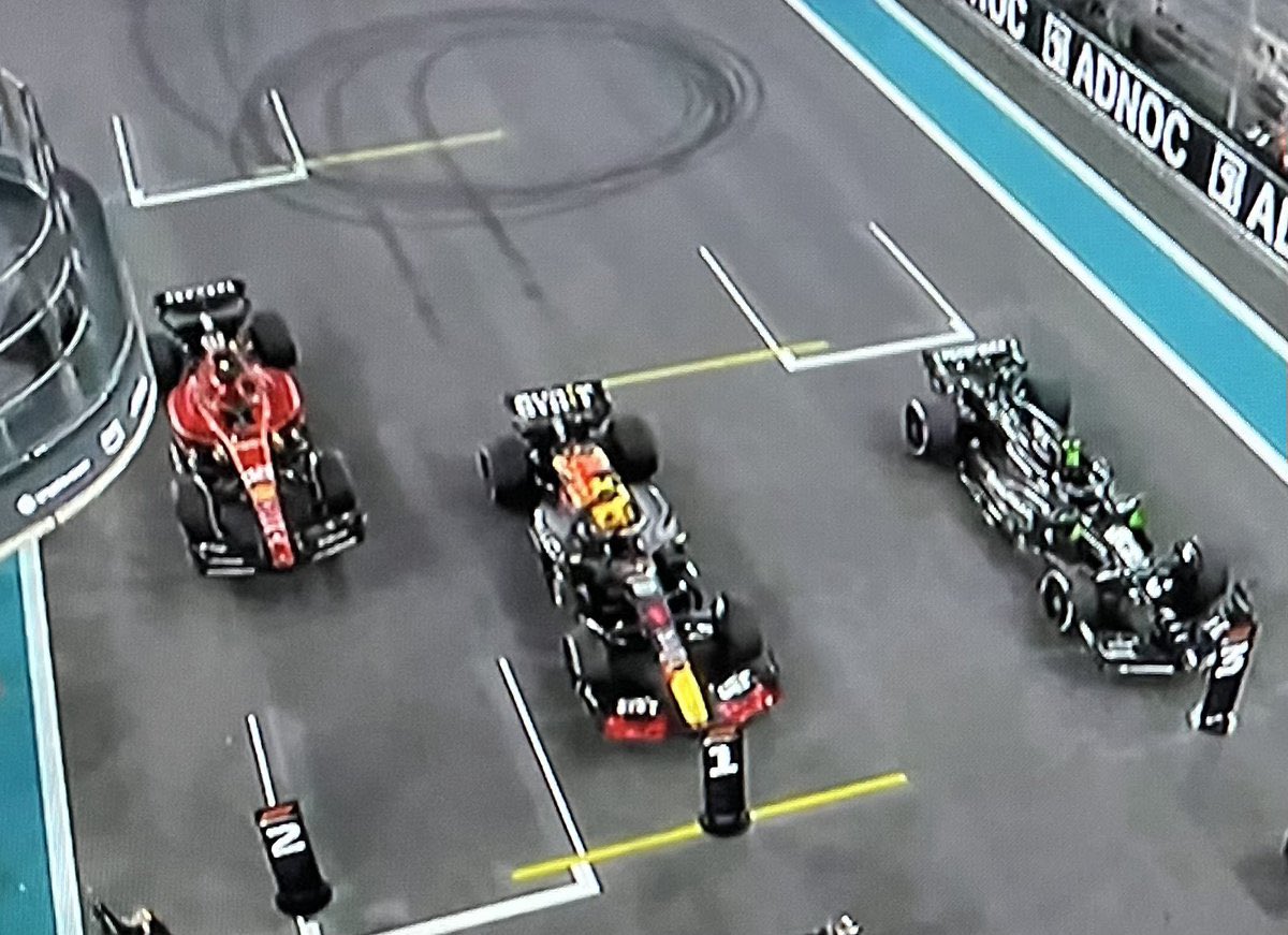 Max showing off his skills by doing the donuts right next to the position boards and nailing the exit to a T