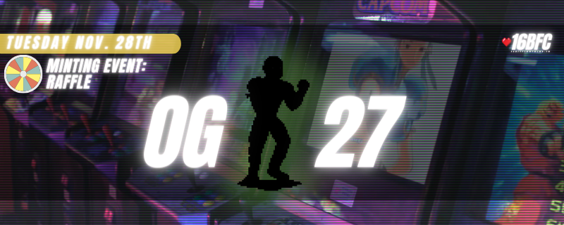 The minting rights to OG-27 will be raffled off in less than two days!

📅 Tues 28th Nov
⏰ UTC 11:30pm (please note the new time!)

We are giving away TICKETS to the best answers:
✅ Who were the FUNNIEST video game characters of the 90s?
🔁 retweet
⏰ ends in 24hrs... GO!