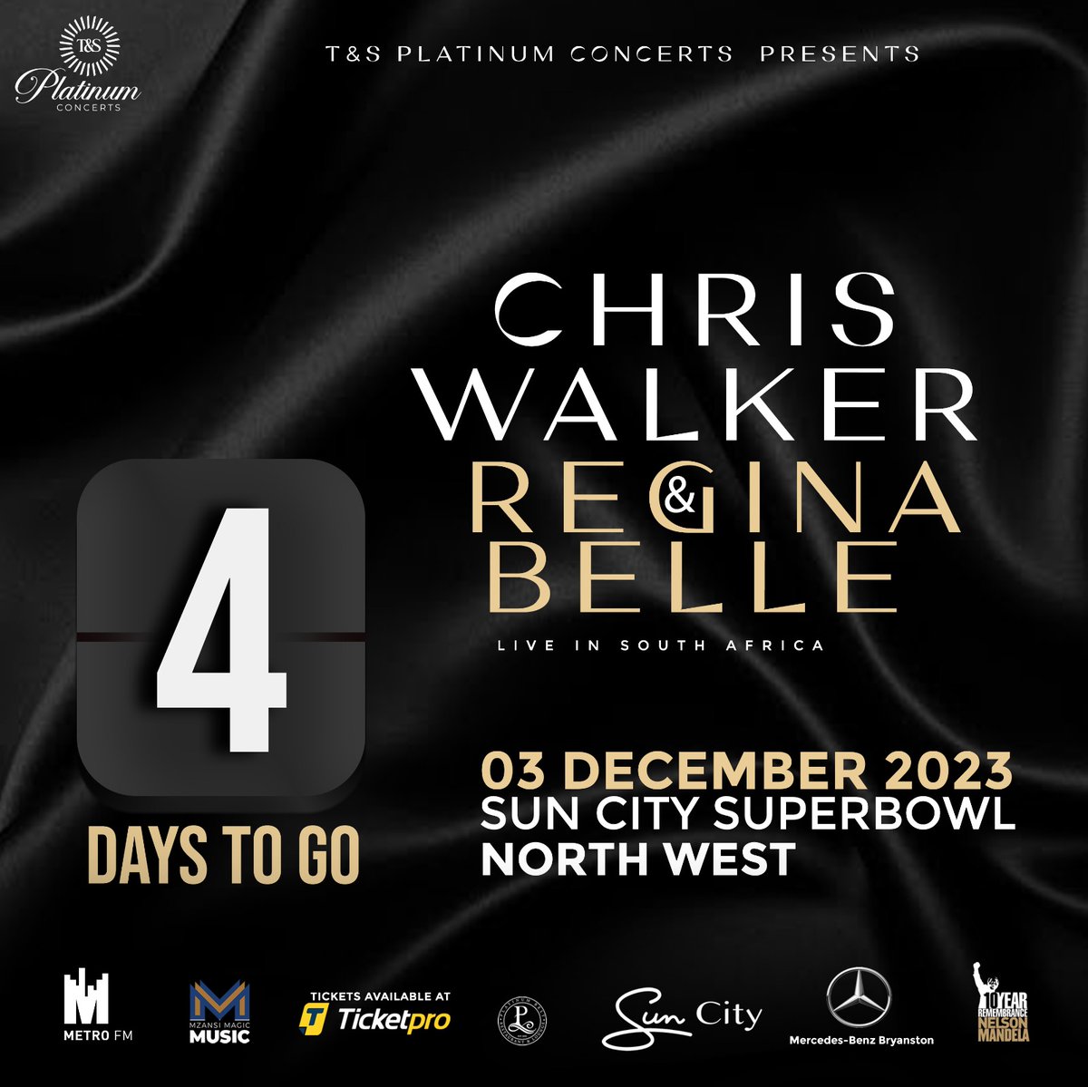 TSPlatinums's tweet photo. 🚨🎤 Only 4 days left until the stage sizzles with the Chris Walker and Regina Belle Summer Concert Tour! 🔥🎉 Have you locked in your tickets for this musical extravaganza? Time is slipping away; don't let the rhythm pass you by! 🎫🌟 #CountdownToConcert #TSPlatinumConcerts 🚀🎶 https://t.co/356khFgnuB