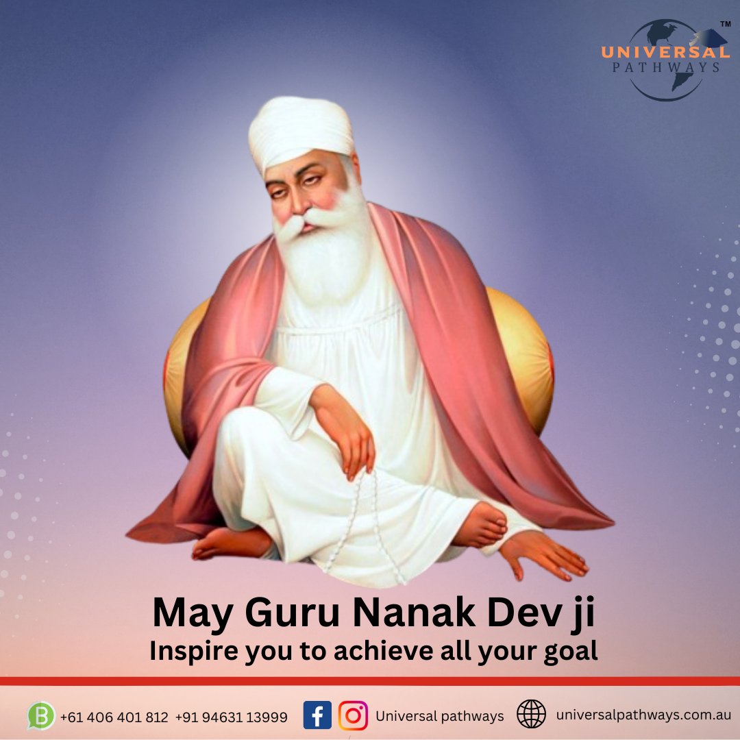 UPathways's tweet photo. May Guru Nanak Dev ji

inspire you to achieve all your goal

#bestimmigration #consulting #consultant #universalpathways https://t.co/ILtn7GNzse