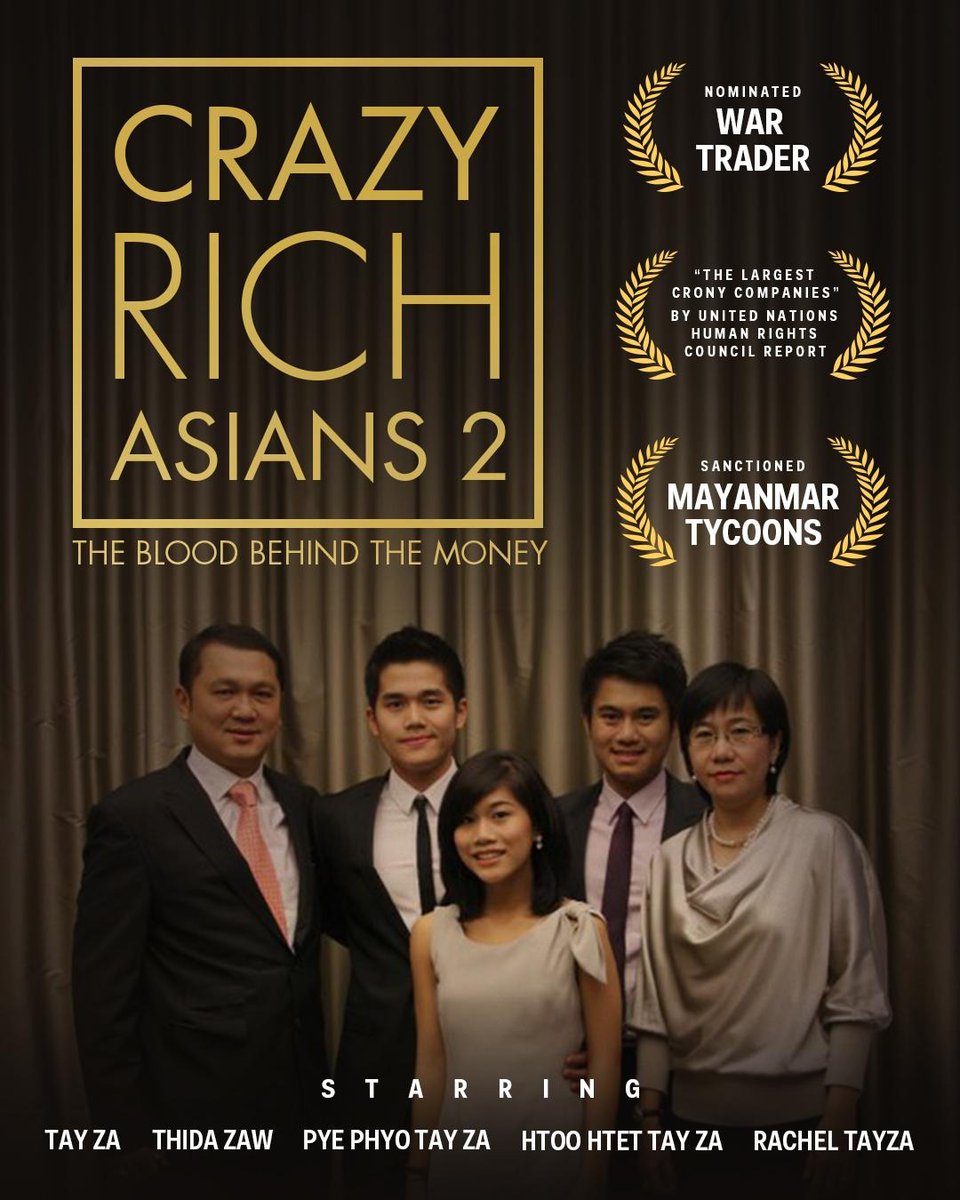 Get ready for THE BLOOD BEHIND THE MONEY, the true story of Tay Za and other CRAZY RICH ASIANS who made a fortune supporting unthinkable brutality and mass-murder in Myanmar.

Learn more at: justiceformyanmar.org/dirty-over-30 #DirtyOver30 #DoMoreSingapore